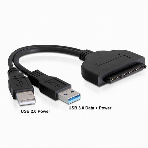 USB 3.0 to SATA 22 Pin with extra USB2.0 power Adapter Y Cable for 2.5