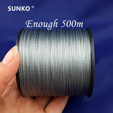 Enough 500M SUNKO Brand Super Strong Japanese Multifilament PE Material Braided Fishing Line 8 10 15 20 25 30 35 40 50 60 70LB ► Photo 1/2