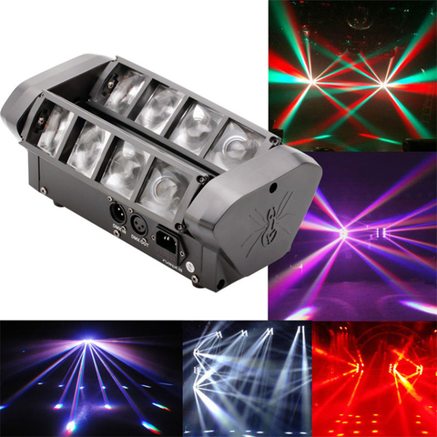 High quality 8X10W Mini Led Spider Light DMX512 LED Moving Head Lights led Beam club dj disco lighting KTV lamps RGBW Beam ► Photo 1/6