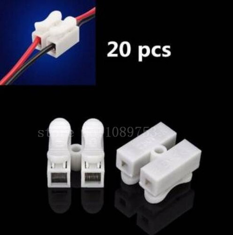 20pcs 2p CH2 Quick Connector cable clamp Terminal Block Spring Connector Wire LED Strip Light Wire Connecting ► Photo 1/5