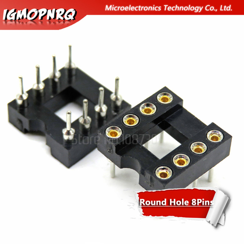 20pcs DIP8 Round Hole 8 Pins 2.54MM DIP  IC Sockets Adaptor Solder Type 8 PIN IC Connector ► Photo 1/1