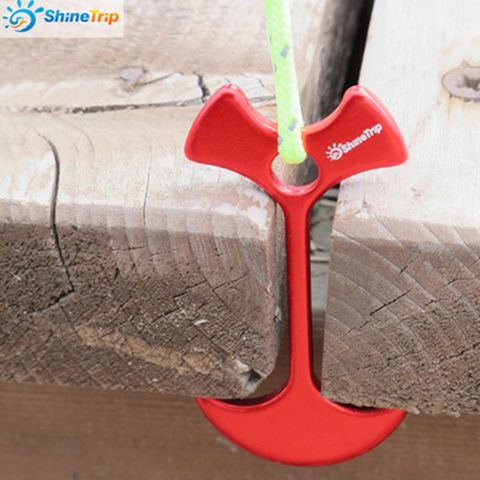 2 pcs Shinetrip Aluminum Alloy Outdoor Camping Tent Nail Fishbone Stopper Anchor Tent Peg Wind Rope Buckle Nails Accessories ► Photo 1/4