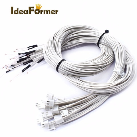 3D Printer Parts NTC Thermistor Temperature Sensor 3950 1% line100 & 150cm 100K with XH2.54 Terminal White 2P terminal connector ► Photo 1/6