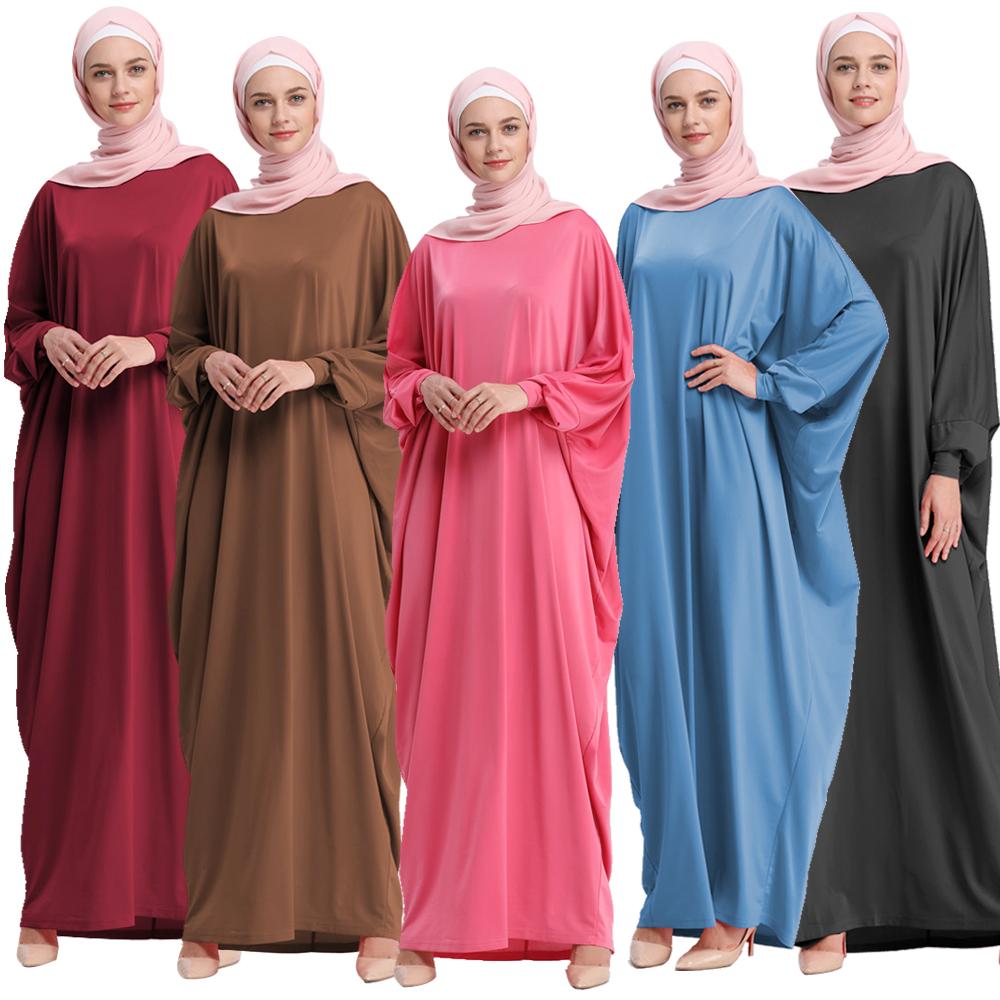 Women Kaftan Islamic Dress Long Sleeve Arab Jilbab Abaya Loose Maxi Dress Muslim 