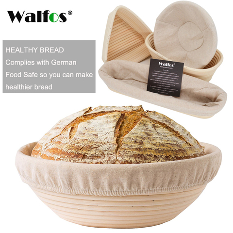 WALFOS  Natural Rattan Fermentation Wicker Basket Country Baguette French Bread Mass Proofing Baskets Dough Banneton Baskets ► Photo 1/6