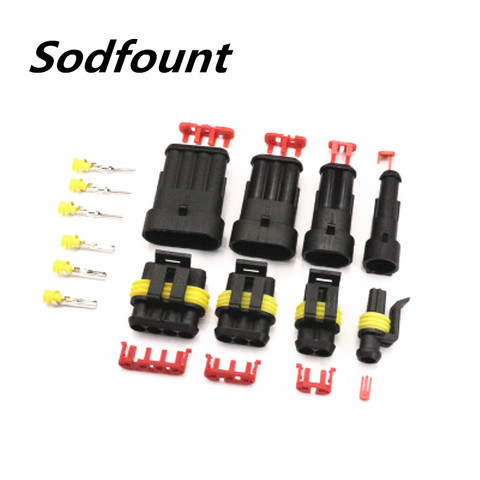 5 sets Kit 1P 2P 3P 4P 5P 6P AMP 1.5 male and female Plug Automotive waterproof connectors Xenon lamp lamp connector for car ► Photo 1/3