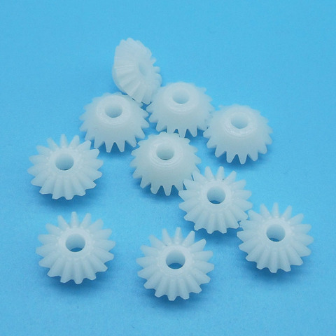 S163A 0.5M Bevel Pinions 16 Teeth 3mm Shaft Hole Plastic Bevel Gear Toy Parts Accessories 10pcs/lot ► Photo 1/4
