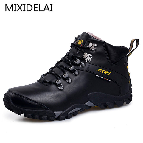 MIXIDELAI New Road Track 2022 Men Snow Boots Waterproof Men Footwear Winter Ankle Boots Fur Breathable Men Winter Shoes 3 Colors ► Photo 1/6