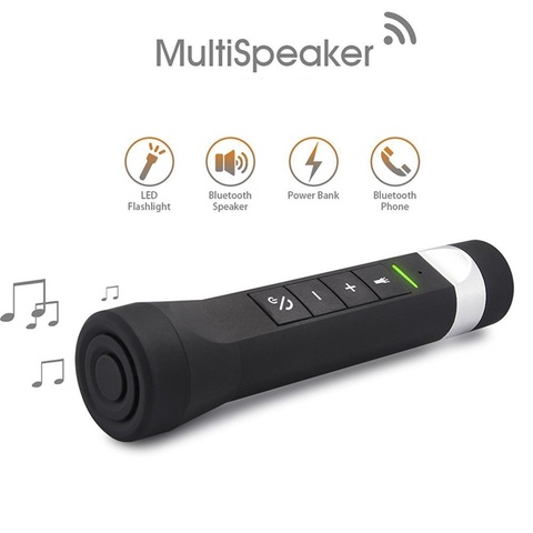 Riding Cycling Multi-function Music Torch Wireless Portable Bluetooth Speaker With Fm Radio Sd Mp3 Charger Power Bank Flashlight ► Photo 1/6