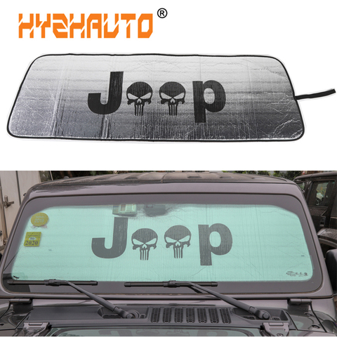 HYZHAUTO Auto Front Windshield SunShade for Jeep Wrangler TJ JK JL 1997-2022+ Car Visor Window Solar UV Rays Protector Cover ► Photo 1/6