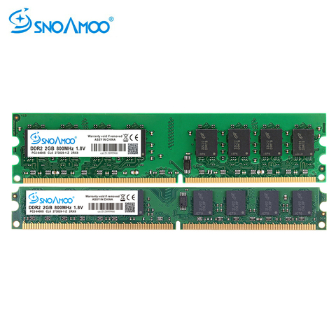 SNOAMOO New DDR2 2GB 800MHz 667MHz Memory PC2-5300 PC2-6400 240 Pin non-ECC Memory for Desktop PC Lifetime Warranty ► Photo 1/6