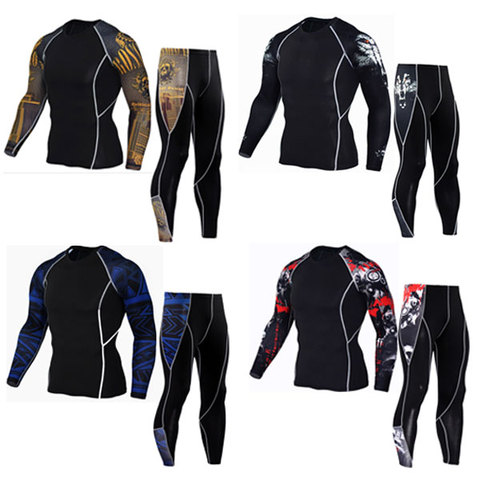 New Men Thermal Underwear Sets Compression Fleece Sweat Quick Drying Thermo Underwear Men Clothing Long Johns ► Photo 1/6