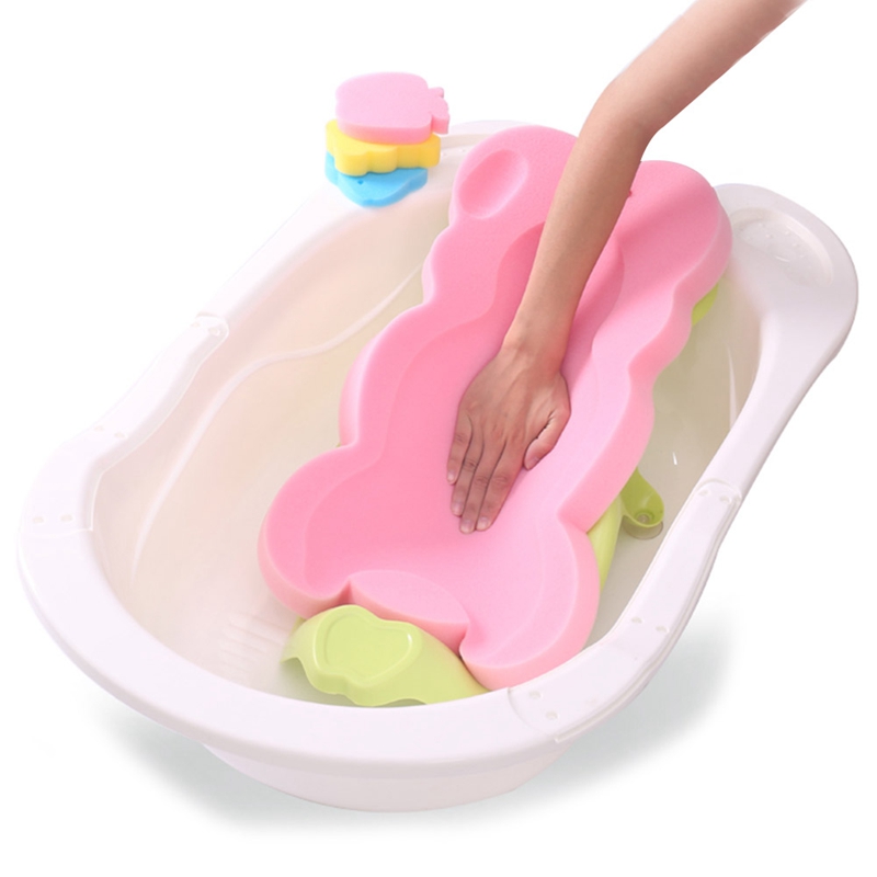 Newborn Anti-slip Sponge Pad Baby Bath Tub Bathing Pad Infant Shower BabCRH 