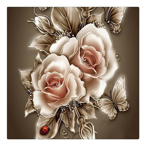 Rhinestone painting crystal Home Decor DIY Diamond painting Rose &butterfly 3D cross stitch pattern diamond embroidery B029 cx ► Photo 1/5