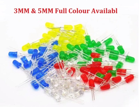 100PCS 3MM 5MM DIP LED Red Yellow Green Blue Warm White high bright F3 F5 quality bead light emitting diode ► Photo 1/2