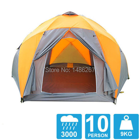 8-10 person high quality Windproof waterproof outdoors 3000mm hex tent Durable family camping gear party marquee tent ► Photo 1/1