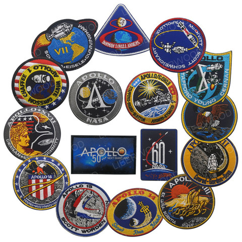 VINTAGE ORIGINAL APOLLO 11 VOYAGER EMBLEMS BACK SPACE PATCH Collage USA Apollo Mission Patch Set 1 7 8 9 10 11 12 13 14 15 16 17 ► Photo 1/6