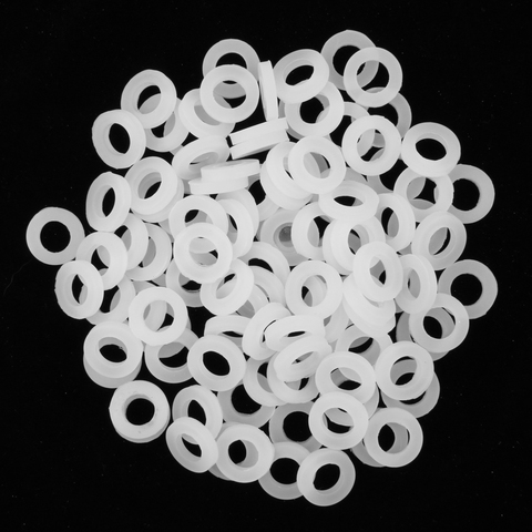 100pcs White Bellow Pipe Flat O-ring Seals Silicone Shower Nozzle Gasket Seal Replacement Noise Reduction Keyboard Switch Sound ► Photo 1/2