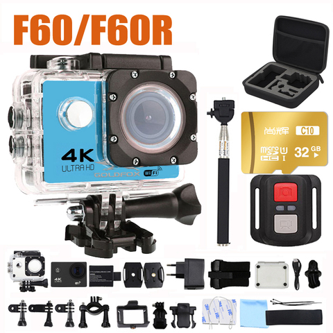 Ultra HD 4K Action Camera wifi Camcorders 16MP 170 go 4 K deportiva 2 inch f60 30M Waterproof Sport Camera pro 1080P 60fps cam ► Photo 1/6