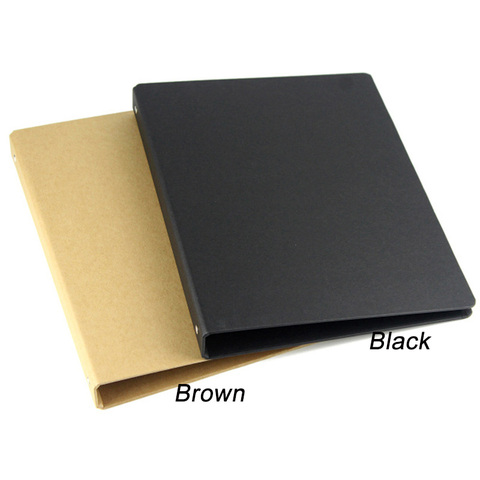 brown black A4 B5 A5 A6 kraft notebook office ring binder folder 4 6 20 26 holes rings spiral notebook cover ► Photo 1/6