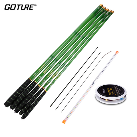 Goture Telescopic Fishing Rod Carbon Fiber 3.6M-7.2M Hand Pole Feeder Rod Carp Fishing+Fishing Float Rig+3 Tips vara de pesca ► Photo 1/6