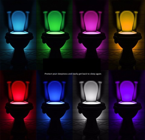 Smart Toilet Night Light LED WC Closestool Body Motion Activated Seat PIR Sensor Auto Lamp Activated Pedestal Toilet ► Photo 1/6