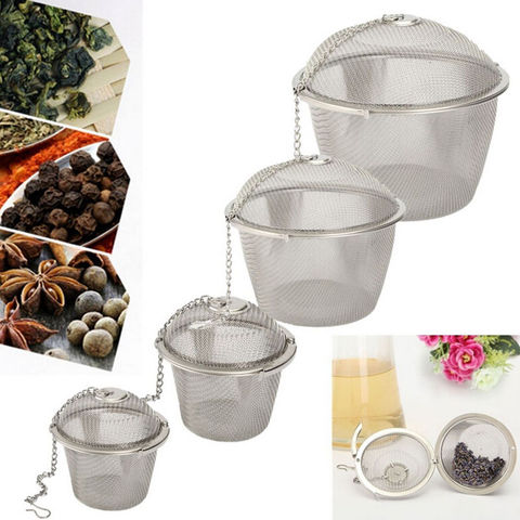 45/65/85/110mm Silver Reusable Stainless Mesh Herbal Ball Tea Spice Strainer Teakettle Locking Tea Filter Infuser Spice ► Photo 1/1