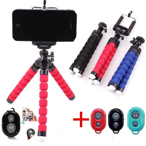 Mobile Phone Holder Flexible Octopus Tripod Bracket for Mobile Phone Camera Selfie Stand Monopod Support Photo Remote Control ► Photo 1/6