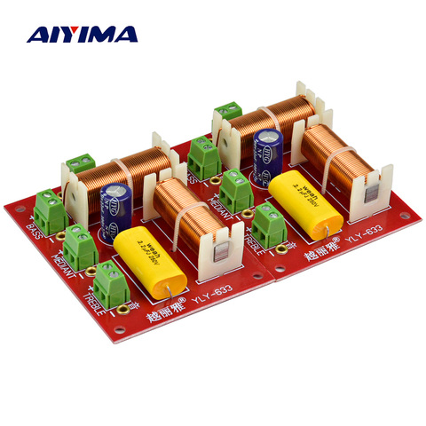 AIYIMA 2Pcs 200W Audio Speaker Frequency Divider 3 Way Crossover Treble Midrange Bass Independent Crossover Speakers Filter DIY ► Photo 1/6