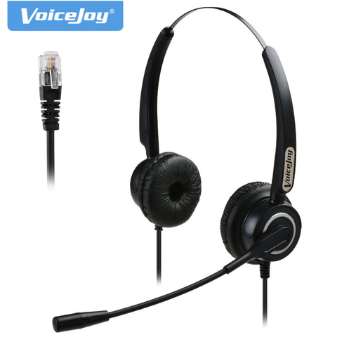 Free shipping Binaural RJ9/RJ11 headset with microphone Noise canceling phone headphones call center headset for Aastra Nortel ► Photo 1/3