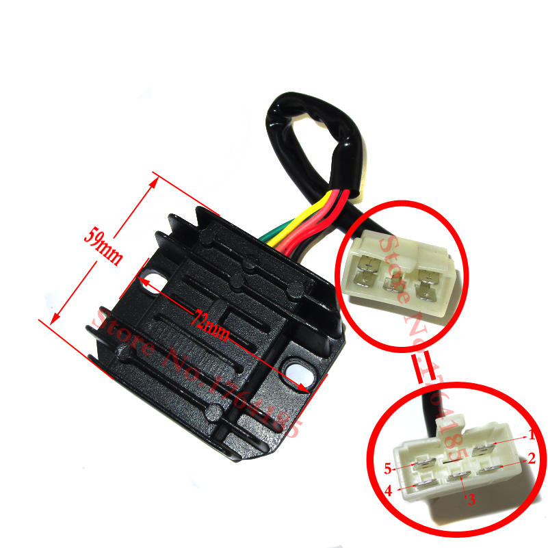 12V 4 Wire Voltage Regulator Rectifier For GY6 Scooter Moped Go Kart 50cc-125cc