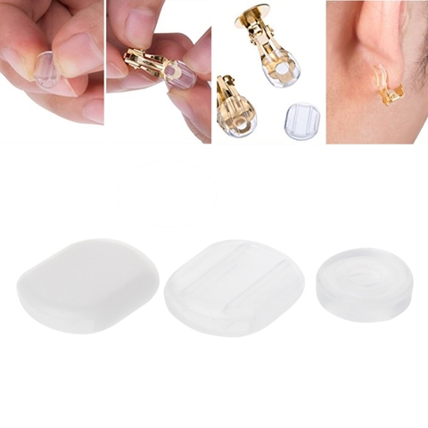 50PCS Clear Comfort Earring Pads Silicone Anti Pain Cushion for Clip On Earrings ► Photo 1/6