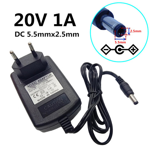 20V1A AC to DC power adapter 20V 1A AC 100V-240V Adapter Converter DC 20V 1A 1000mA Power Supply 5.5x2.1-2.5mm EU US UK AU Plug ► Photo 1/6