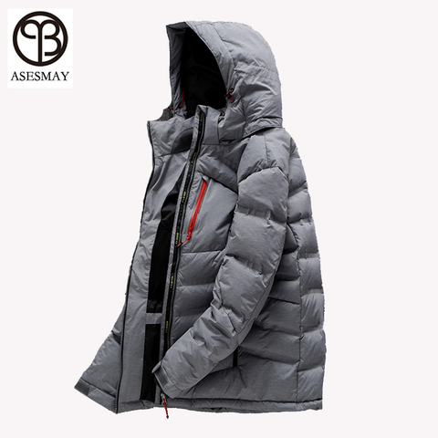 Asesmay 2022 Winter Men's White Duck Down Jacket Men Short Hooded Collar Down Coat High Quality Thick Down Parka Puffer Overcoat ► Photo 1/1