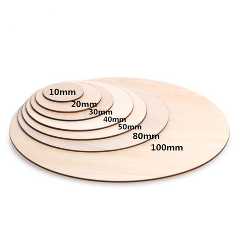 10-80mm Wood Disks Crafts Log Slices Discs Cutout Circle Round Large for Paint Wedding DIY Decoration ► Photo 1/6