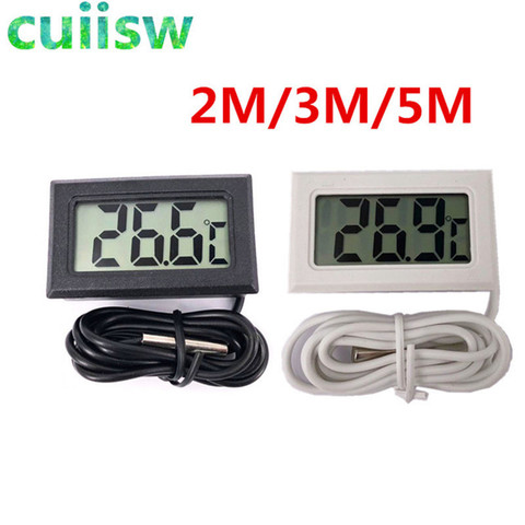 1Pcs Mini LCD Digital Thermometer indoor outdoor 2M/3M/5M Meters with remote sensor for car ► Photo 1/6