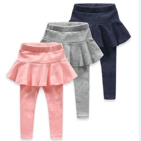 jiahai 2 Pairs Thick Cotton Skirt Leggings for Toddler Girls Wear in Spring and Autumn 