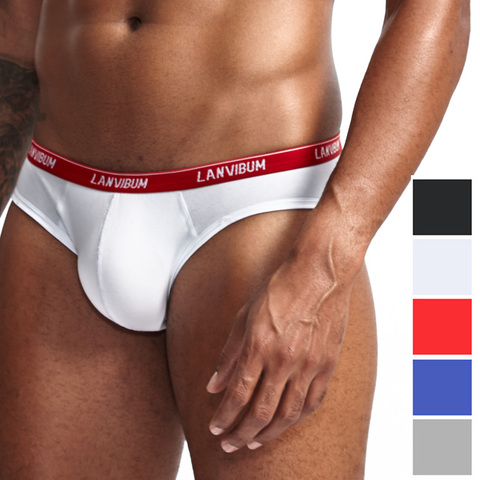 Cotton Mens Underwear High Quality Low Waist Solid Color Underpants Soft Briefs Panties Ropa Interior Hombre ► Photo 1/6