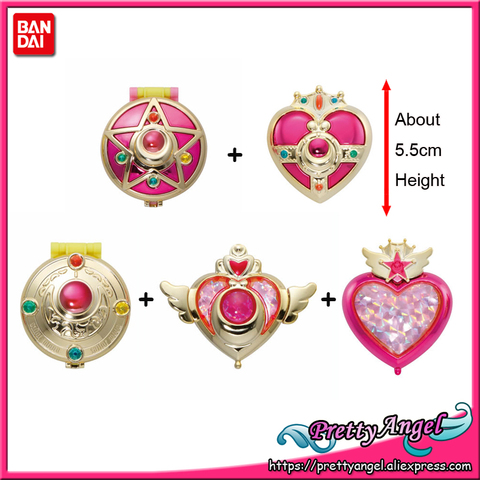 PrettyAngel - Original Bandai Sailor Moon 20th Anniversary Gashapon Brooch Compact Mirror Set ► Photo 1/6