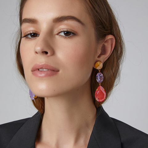 JURAN Multicolored Crystal Dangle Earrings For Women Fashion New Geometric Statement Drop Earring Female Party Luxury Jewelry ► Photo 1/6