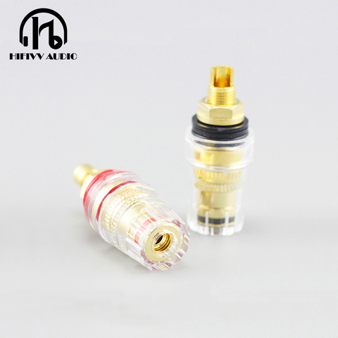 HIFI copper socket plug crystal Audio Speaker Connector Amplifier Terminal Binding Post Banana plug Socket Connector ► Photo 1/5