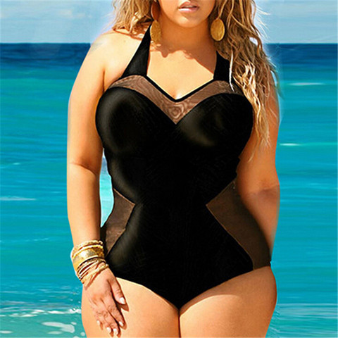 Women's Swimming Suit Sexy Plus Size Swimsuit Retro Padded Bikini Swimwear Black Swimsuits Of Large Sizes Women's Swimming Suit ► Photo 1/1