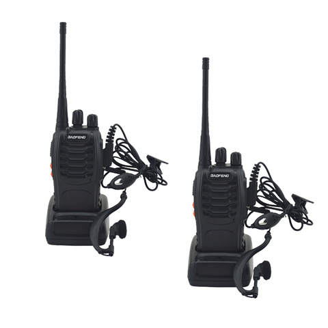 2pcs/lot BF-888S baofeng walkie talkie 888s UHF 400-470MHz 16Channel Portable two way radio with earpiece bf888s transceiver ► Photo 1/6