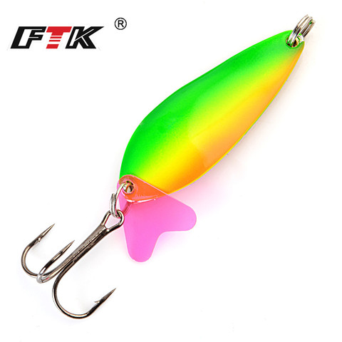 FTK 1pc Fishing Lure Double Spoon Lure With Treble Hook 18g 28g 30g Carp Spinner Bait Metal Jigging Hard Bait For Pike Fishing ► Photo 1/6