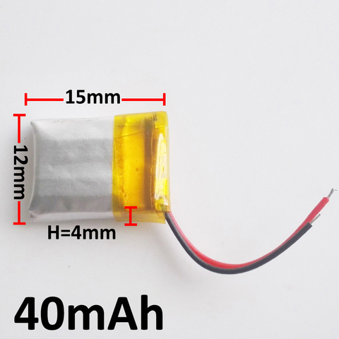401215 3.7V 40mAh lithium polymer Lipo rechargeable battery for MP3 MP4 MP5 DIY bluetooth headset smart watch video pen ► Photo 1/6