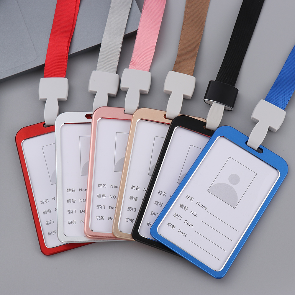 Aluminium Alloy Bus Card Holder Employee Student Name Id Card Cover With  Lanyard Metal Work Certificate Identity Badge - Badge Holder & Accessories  - AliExpress