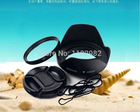 3in1 1 set 55MM lens Filter UV +lens hood +lens cap  for Sony FDR-AXP55 FDR-AX40 FDR-AX53 ► Photo 1/1