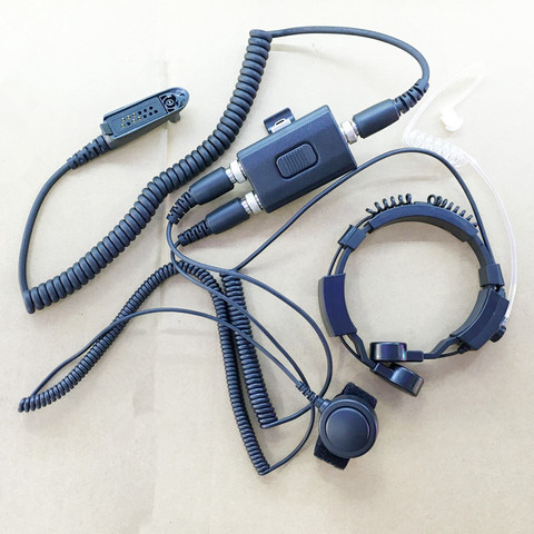 High sensitive Throat control mic headset earphone Dual PTT for Motorola GP328,GP338,GP340,GP360,GP339,PTX760 etc walkie talie ► Photo 1/6