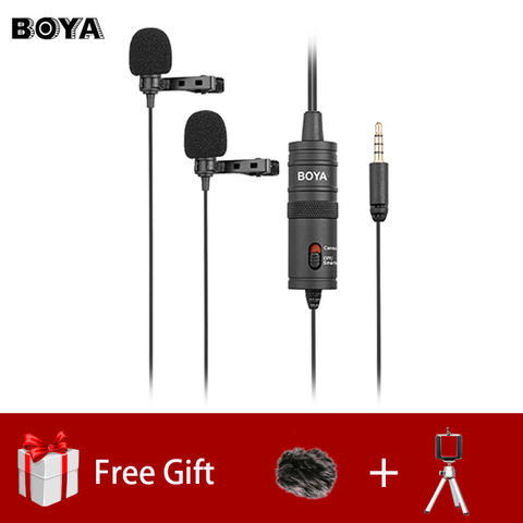 BOYA BY-M1DM Dual Omnidirectional Lavalier Microphone Clip-on Lapel Mic for Iphone Smartphones Cameras Camcorders Audio Recorder ► Photo 1/6