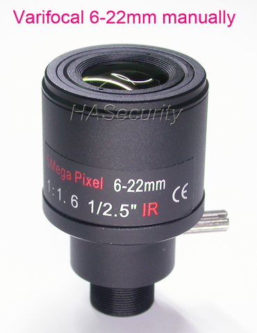 6-22mm Varifocal Manual Zoom & Focus 5.0MP optical LENs M12 mount for CCTV camera installation / assembly ► Photo 1/4